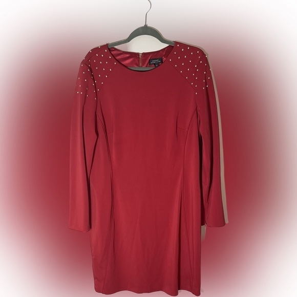 Gold Studded Red Dress - Picture 5 of 6